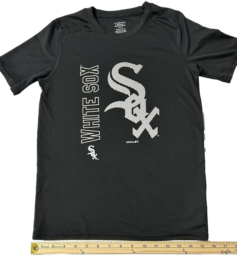 MLB Chicago White Sox Youth M 10/12 Polyester Active Graphic Logo Tee Black